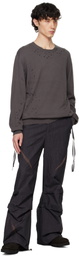 Professor.E Gray Tainted Knit Sweater