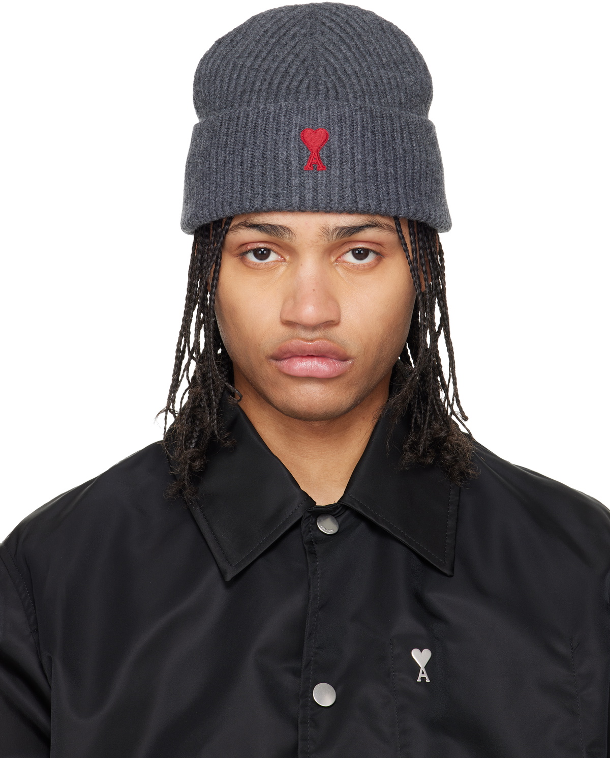 AMI Paris Ami de Coeur ビーニー アイボリー AMI Paris Off-White Ami de Cœur Beanie AMI