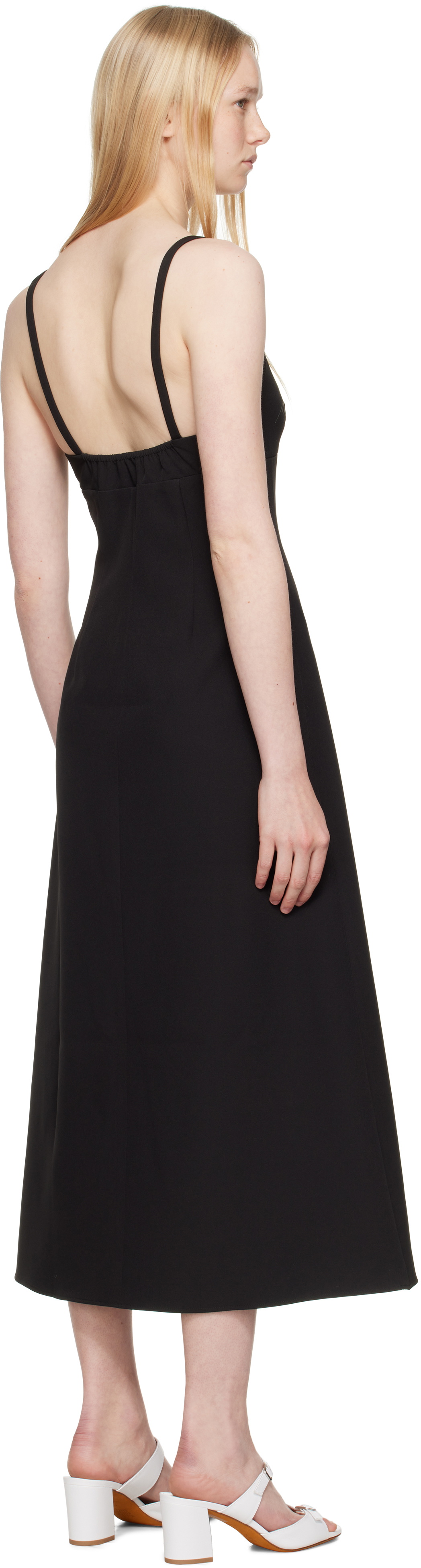 Sandy Liang Black Pilton Midi Dress