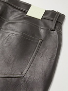 Séfr - Londre Straight-Leg Vegan Crinkled-Leather Trousers - Brown