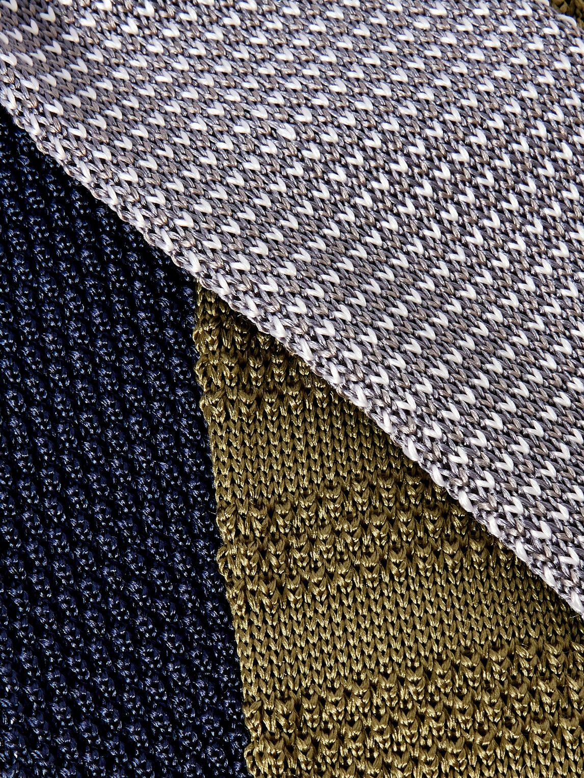 Mr P. - Set of Three 7cm Knitted Silk Ties