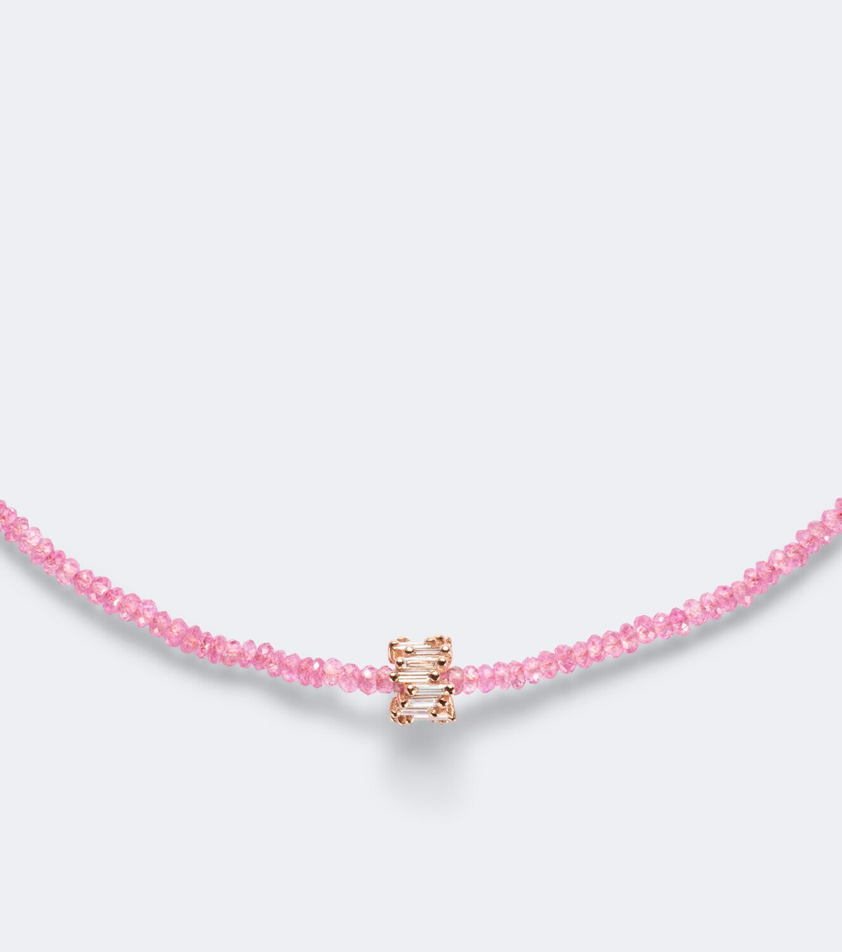 Suzanne Kalan Infinite 18kt rose gold beaded necklace with spinels and diamonds