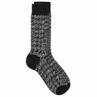 Anonymous Ism Houndtooth JQ Crew Sock in Black