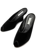 Toteme 85 Peep-toe Velvet Mules Black