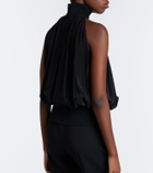 Sportmax Draped halterneck silk satin top