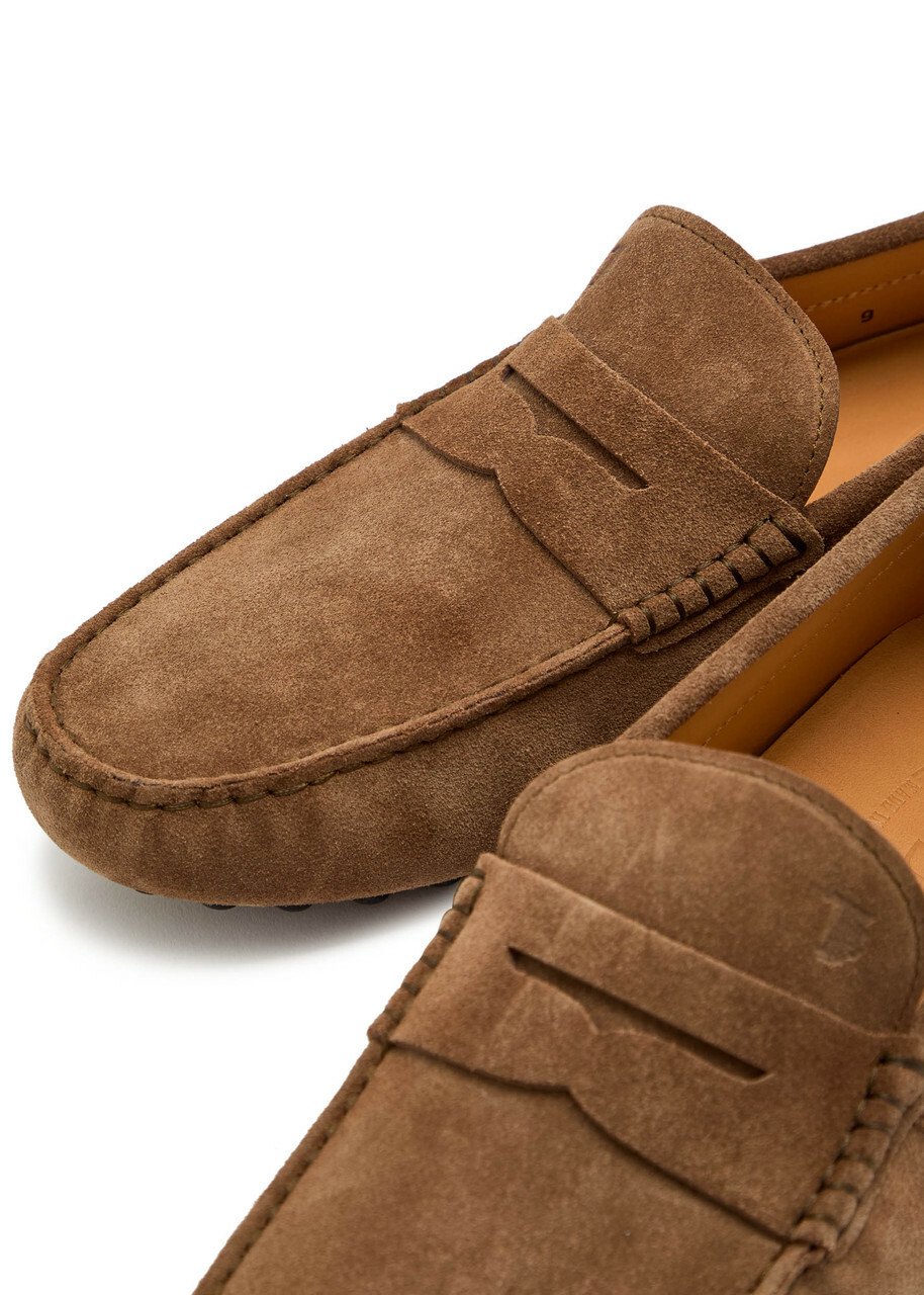 Tods Gommino Suede Loafers Light Brown