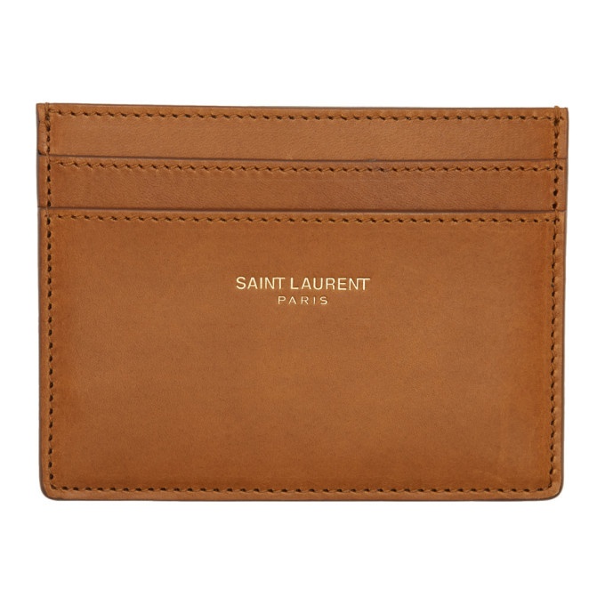 Photo: Saint Laurent Tan Logo Card Holder