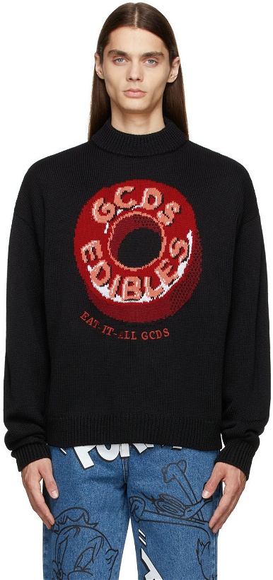 Photo: GCDS Black Intarsia Candy Sweater