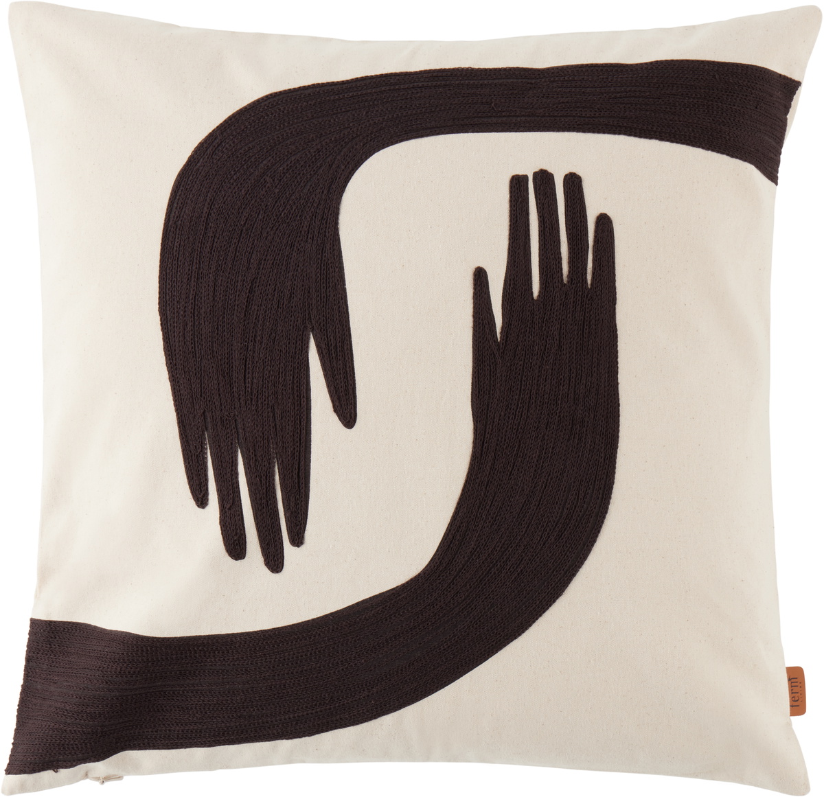 ferm LIVING Off-White & Brown Pose Cushion