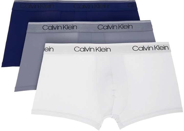 Photo: Calvin Klein Underwear Three-Pack Multicolor Micro Low-Rise Trunk Boxers