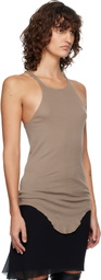 Rick Owens DRKSHDW Taupe Temple Racer Back Tank Top