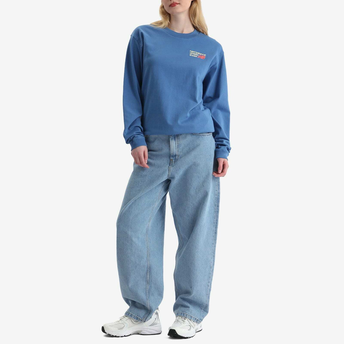 New Balance Athletics Premium Logo Long Sleeve in Sea Stone