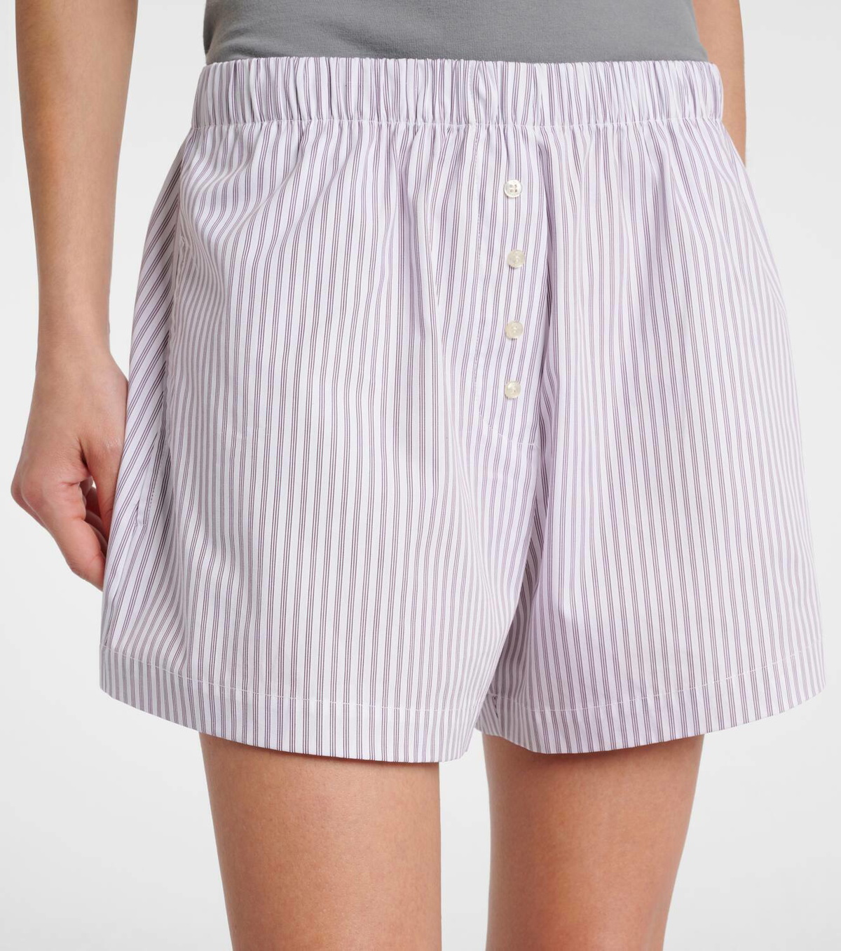 Leset Yoshi striped cotton-blend twill boxers