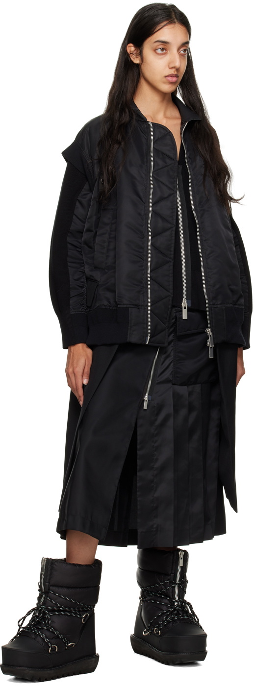 SACAI Tweed Skirt (Black) main image 1