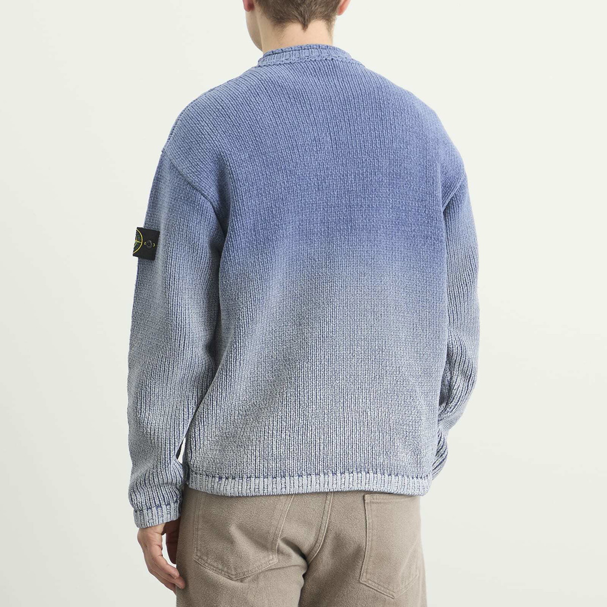 Stone Island Men's Degrade Chenille Knit Jumper in Dark Blue Stone