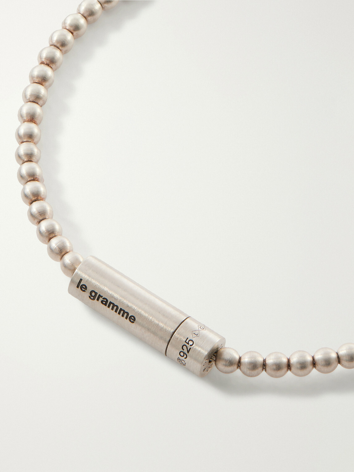 Le Gramme - 11g Beaded Sterling Silver Bracelet - Silver