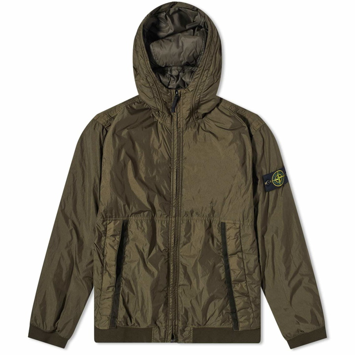 Photo: Stone Island Men's Crinkle Reps Hooded Jacket in Olive