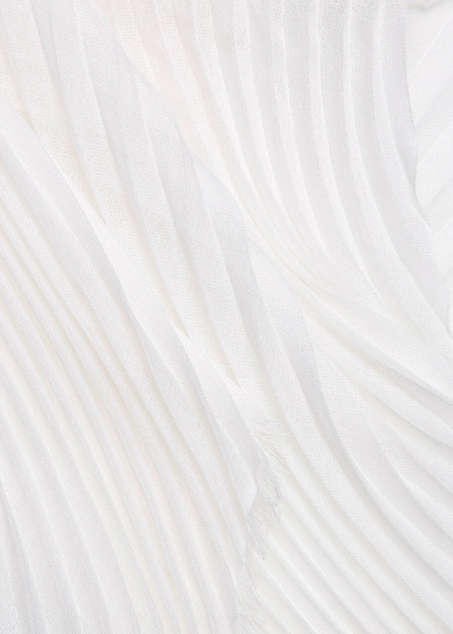 Issey Miyake Pleated Fine-knit Scarf - White - One Size