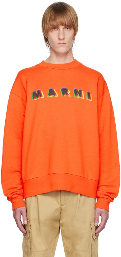 Photo: Marni Orange Printed Sweatshirt
