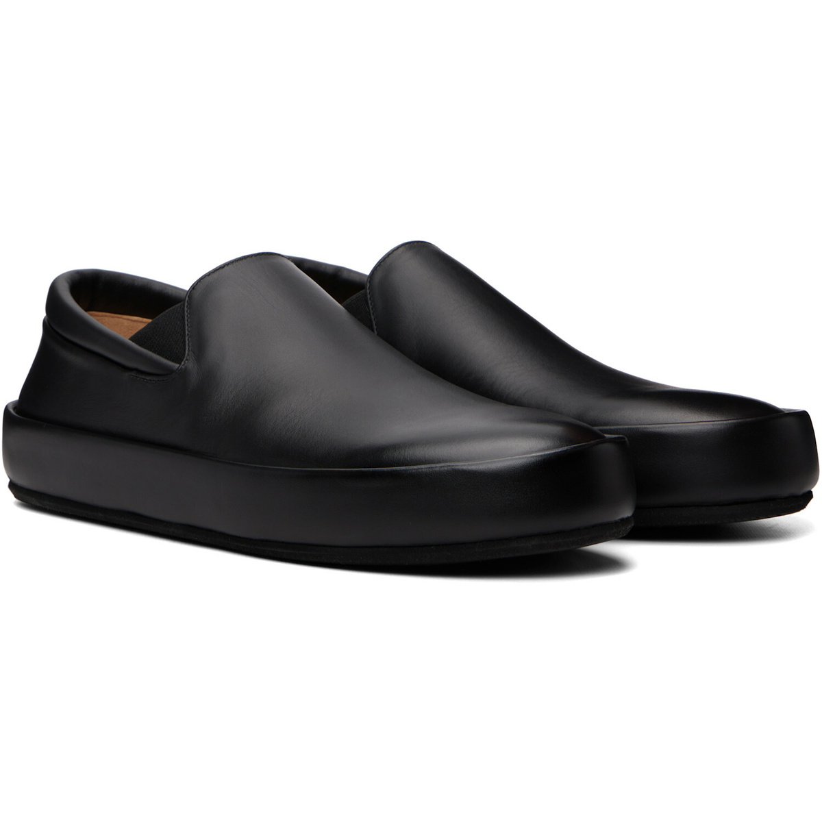 Marsèll Black Cassapelle Leather Slip On Sneakers