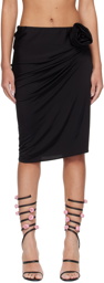 Magda Butrym Black Ruched Midi Skirt