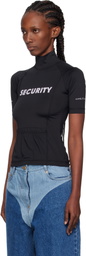 Pushbutton Black 'Security' Pocket Turtleneck