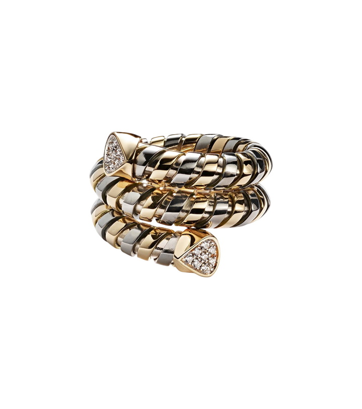 Photo: Marina B Trisola 18kt gold and titanium ring with diamonds