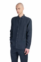 120% Lino Shirt In Blue Linen