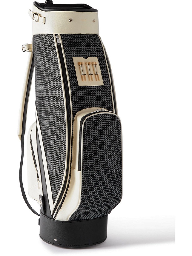 Photo: Valextra - Leather-Trimmed Canvas-Jacquard Golf Bag