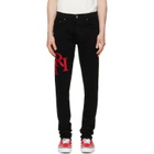 AMIRI Black Staggered Logo Skinny Jeans