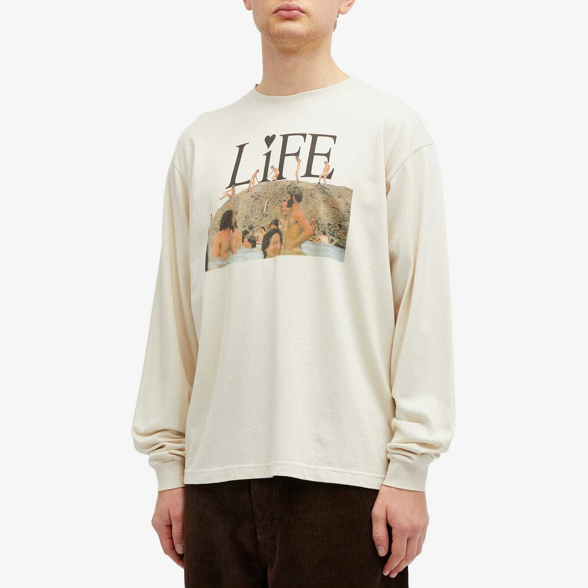 Good Morning Tapes Men's Life Long Sleeve T-Shirt in Natural