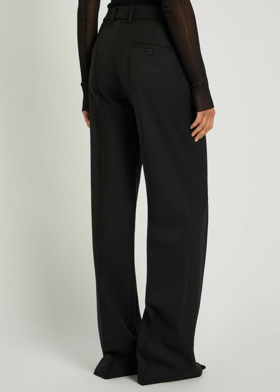 Nili Lotan Etoile Straight-leg Wool Trousers Black