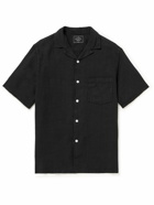 Portuguese Flannel - Camp-Collar Linen Shirt - Black