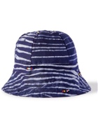 Post-Imperial - Beaded Striped Indigo-Dyed Cotton Bucket Hat