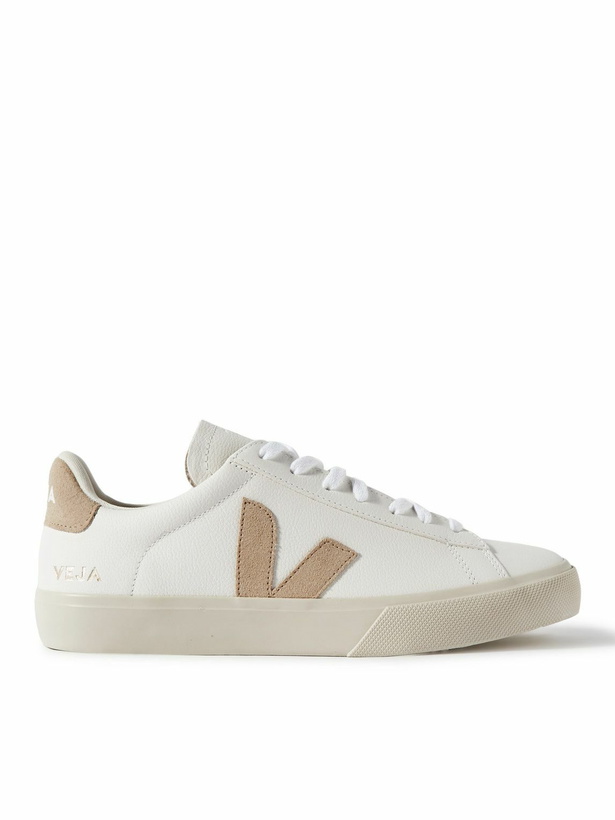 Photo: Veja - Campo Suede-Trimmed Leather Sneakers - White