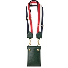 Thom Browne Leather Phone Holder Bag with Grosgrain Strap