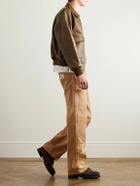Cherry Los Angeles - Straight-Leg Panelled Printed Cotton-Canvas Trousers - Brown