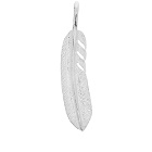 First Arrows Men's Left Sided Feather Large Pendant in Silver