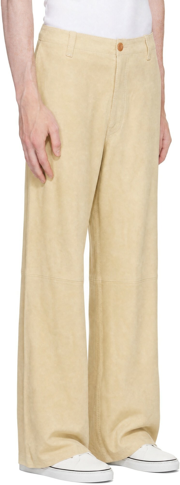 Marni Yellow Pyramid Suede Pants