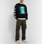 Off-White - Logo-Embellished Camouflage-Print Cotton-Twill Cargo Trousers - Green