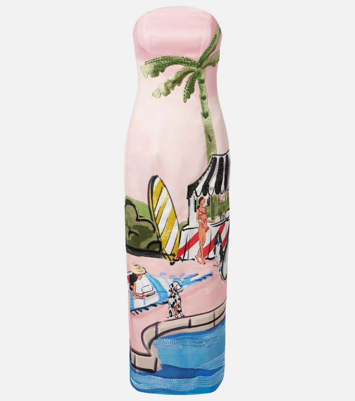 Leo Lin Ava beaded printed corset dress