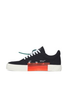 Off White Canvas Low Vulcanized Sneakers Black