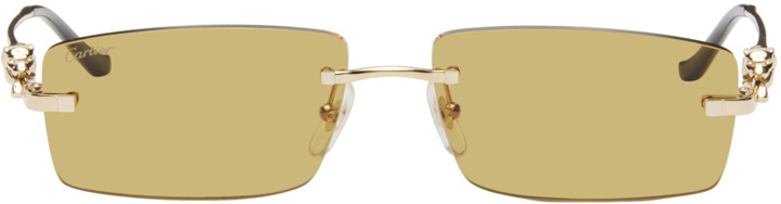Photo: Cartier Gold Rimless Sunglasses