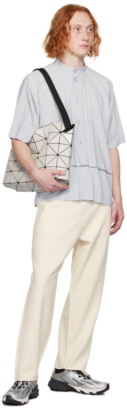 HOMME PLISSÉ ISSEY MIYAKE Off-White Inlaid Trousers Homme