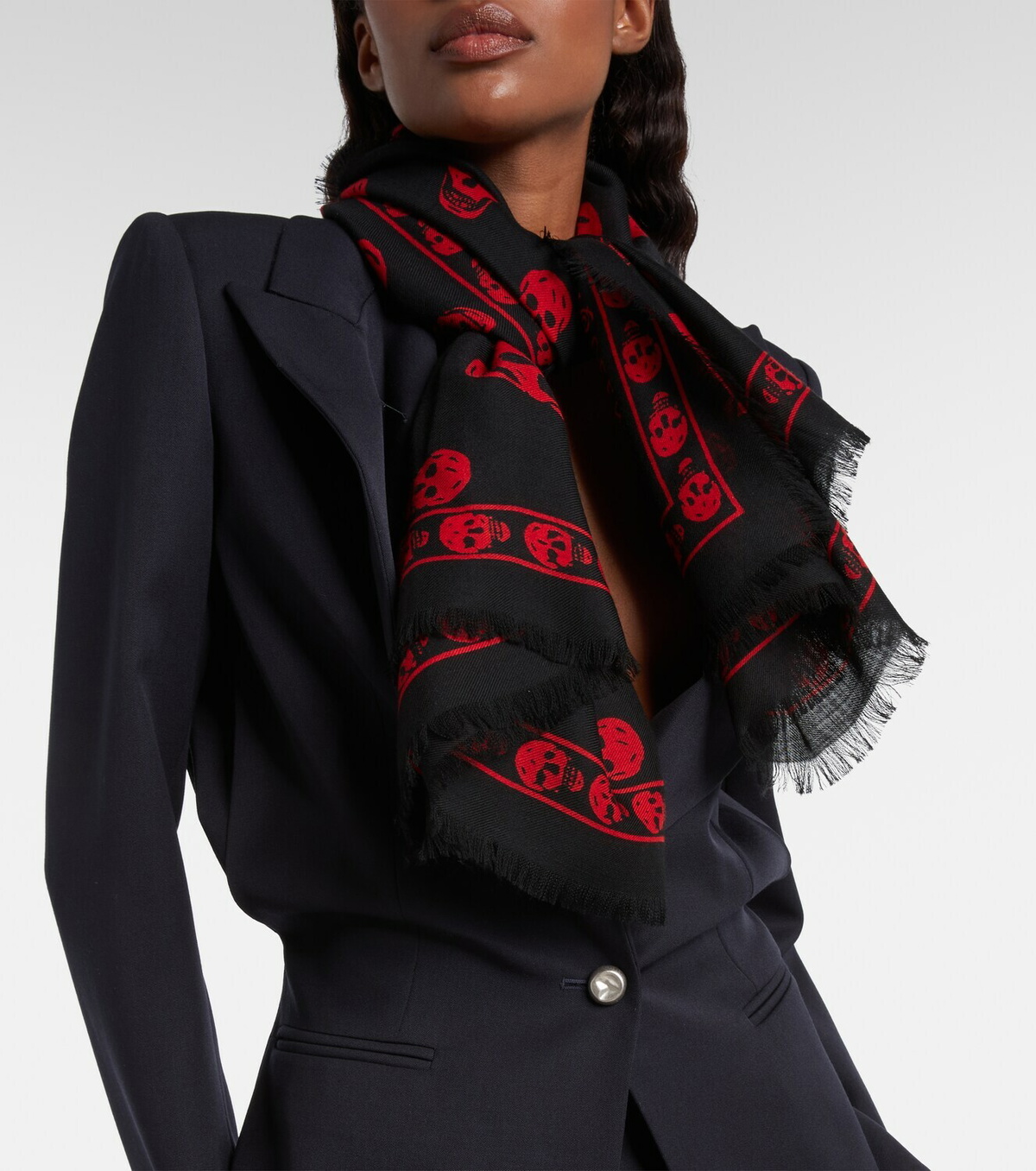 McQueen Skull wool scarf