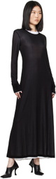 Helmut Lang Black & White Double Layer Maxi Dress