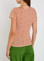 Reformation Floral-print Stretch-jersey top Red