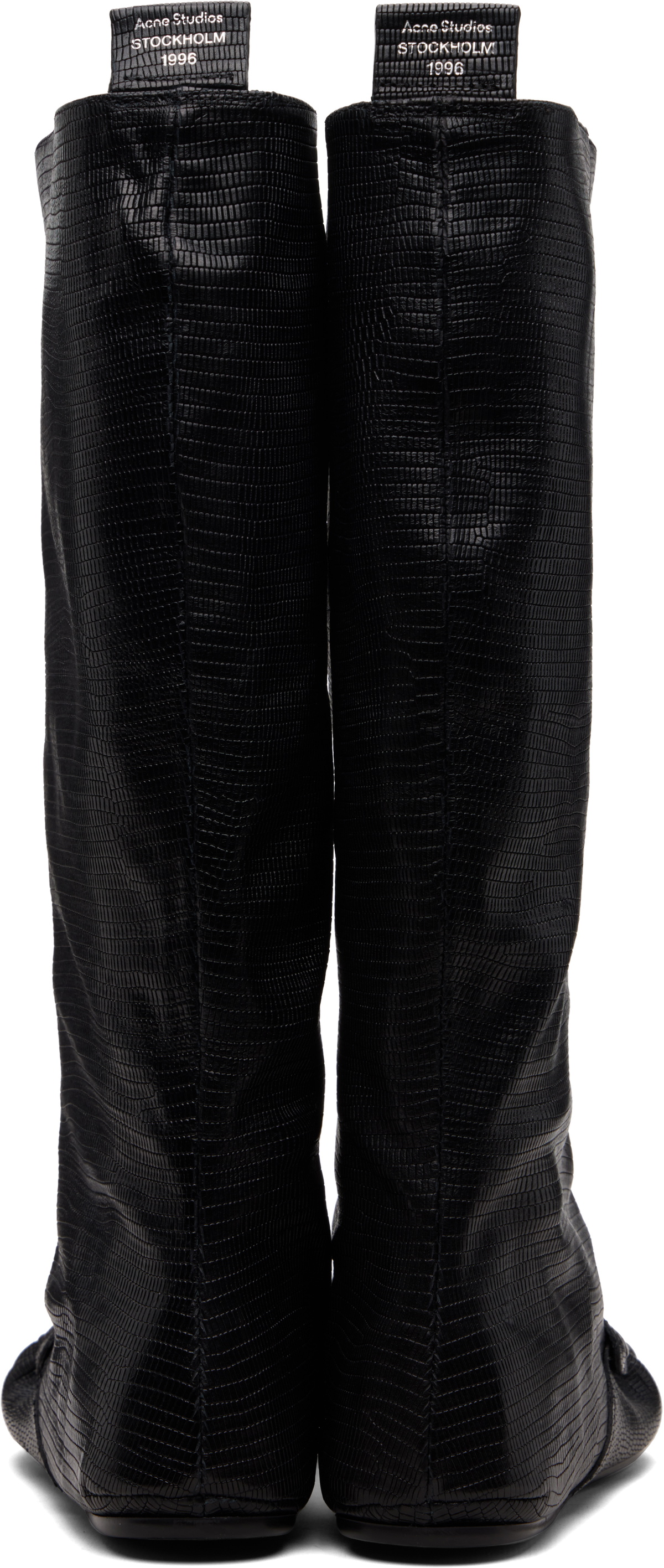 Acne Studios Black Slouch Saddle Tall Boots