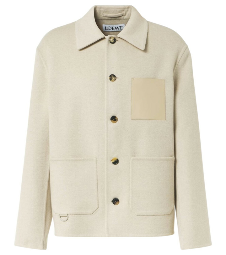 Photo: Loewe Leather-trimmed wool and cashmere jacket