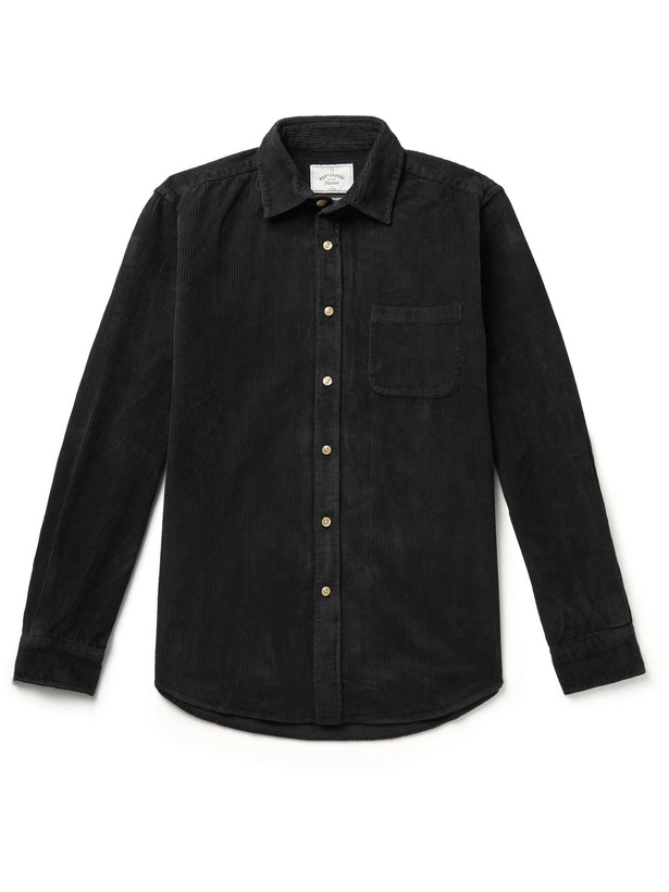 Photo: Portuguese Flannel - Lobo Cotton-Corduroy Shirt - Black